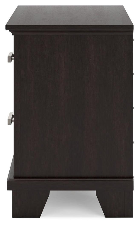 Covetown Dark Brown Nightstand by Ashley at Eve Furniture