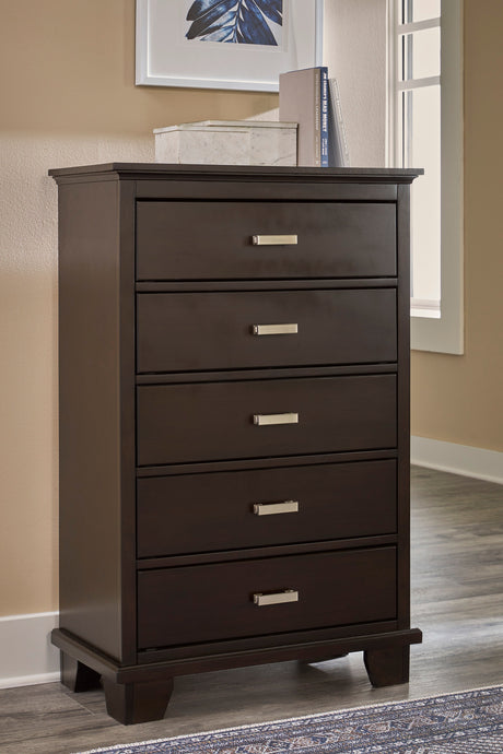 Covetown Dark Brown Panel Bedroom Set by Ashley at Eve Furniture