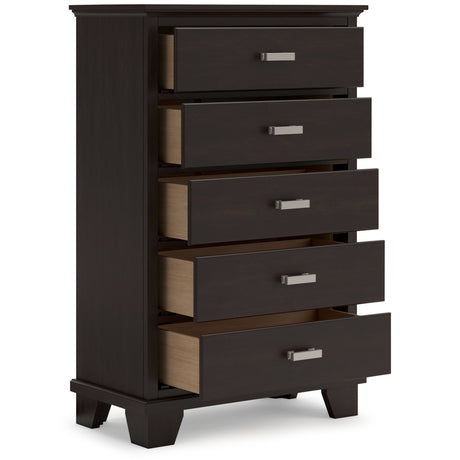 Covetown Dark Brown Panel Bedroom Set by Ashley at Eve Furniture