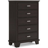 Covetown Dark Brown Panel Bedroom Set by Ashley at Eve Furniture