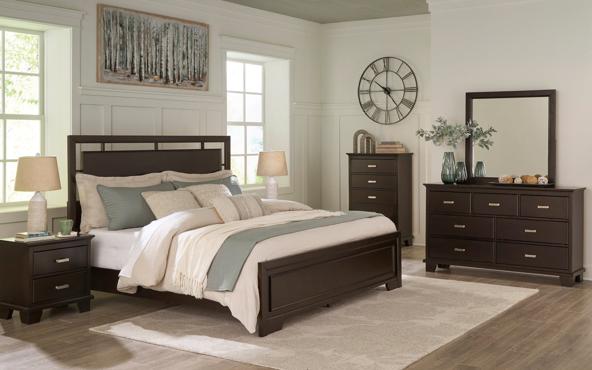 Covetown Dark Brown Panel Bedroom Set by Ashley at Eve Furniture