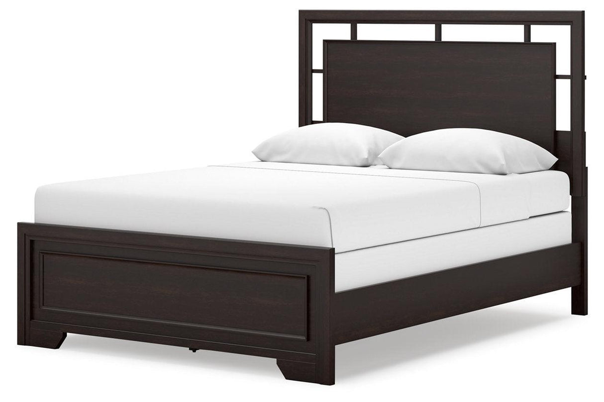 Covetown Dark Brown Queen Panel Bed by Ashley at Eve Furniture