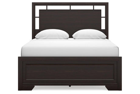 Covetown Dark Brown Queen Panel Bed by Ashley at Eve Furniture
