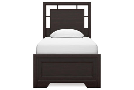 Covetown Dark Brown Twin Panel Bed by Ashley at Eve Furniture