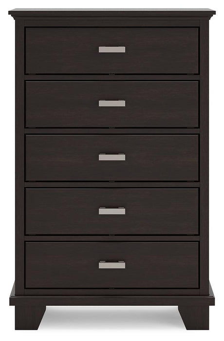 Covetown Dark Brown Chest of Drawers by Ashley at Eve Furniture