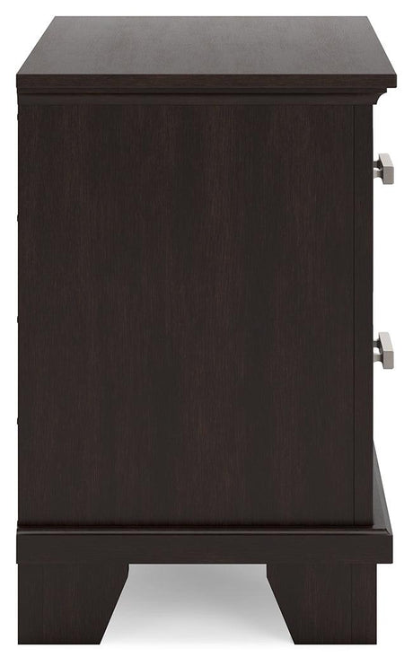 Covetown Dark Brown Nightstand by Ashley at Eve Furniture