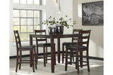 Coviar Brown Counter Height Dining Table and 4 Bar Stools by Ashley at Eve Furniture