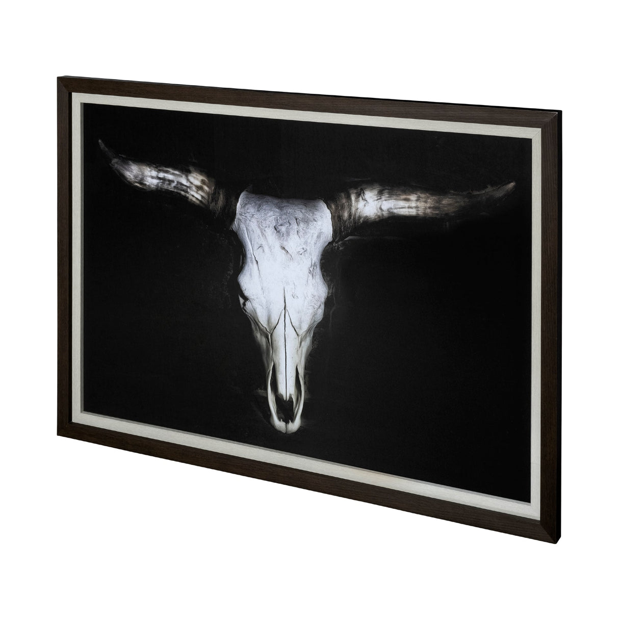 Cow Skull by PH Burchett a Hand Embellished Textured Framed Art Print Matted under Glass by Mercana at Eve Furniture