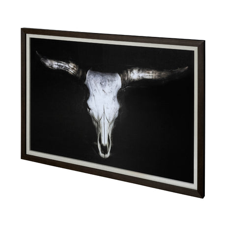 Cow Skull by PH Burchett a Hand Embellished Textured Framed Art Print Matted under Glass by Mercana at Eve Furniture