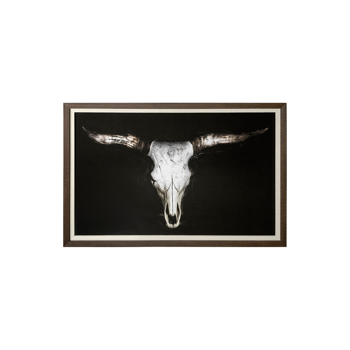 Cow Skull by PH Burchett a Hand Embellished Textured Framed Art Print Matted under Glass by Mercana at Eve Furniture