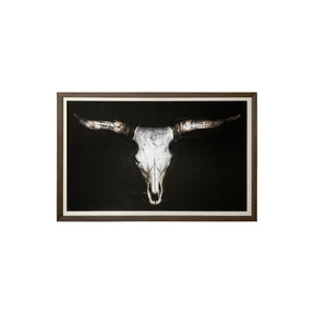 Cow Skull by PH Burchett a Hand Embellished Textured Framed Art Print Matted under Glass by Mercana at Eve Furniture
