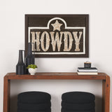 Cowboy Culture - Howdy by Mercana Studio a Hand Embelished Textured Framed Art Print by Mercana at Eve Furniture