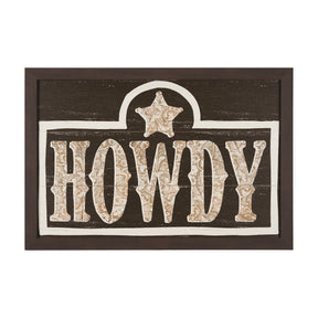 Cowboy Culture - Howdy by Mercana Studio a Hand Embelished Textured Framed Art Print by Mercana at Eve Furniture