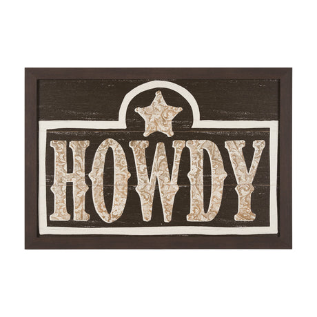Cowboy Culture - Howdy by Mercana Studio a Hand Embelished Textured Framed Art Print by Mercana at Eve Furniture
