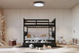 Coze Black Full/Full Bunk Bed w/Twin Trundle by Happy Homes at Eve Furniture