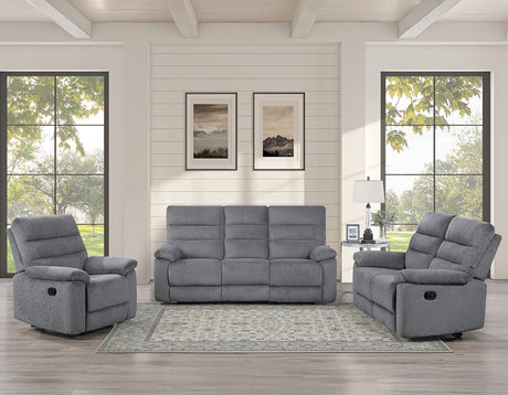 Cozy Gray 3-Piece Manual Reclining Set by Steve Silver at Eve Furniture