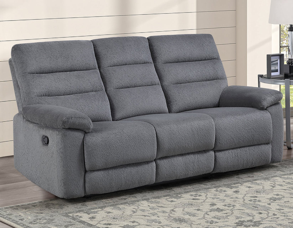 Cozy Gray 3-Piece Manual Reclining Set by Steve Silver at Eve Furniture