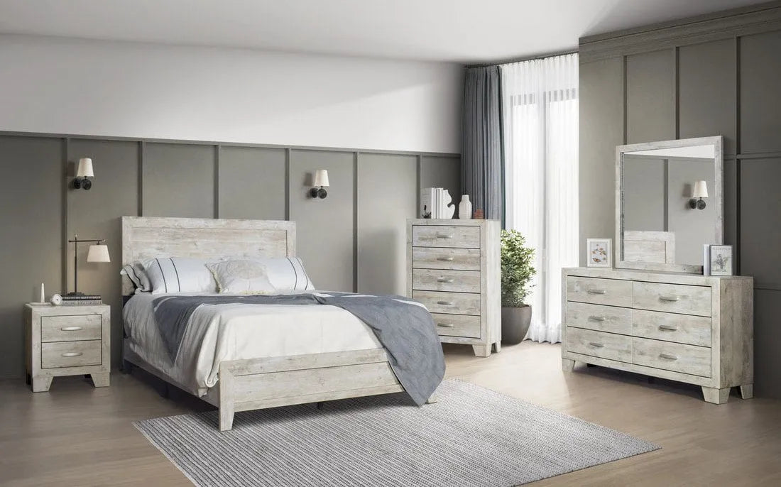 Cozy Nest White 5-piece Bedroom Set by Happy Homes at Eve Furniture