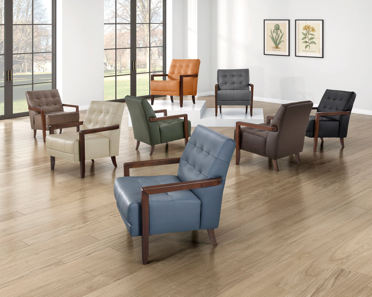 Crafton Beige Leather Accent Chair by Homelegance at Eve Furniture