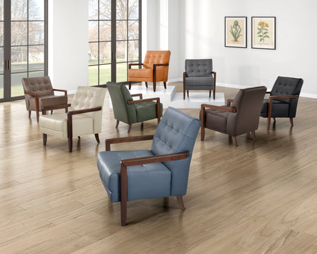 Crafton Black Leather Accent Chair by Homelegance at Eve Furniture