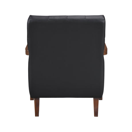 Crafton Black Leather Accent Chair by Homelegance at Eve Furniture