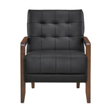 Crafton Black Leather Accent Chair by Homelegance at Eve Furniture