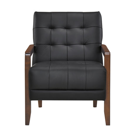 Crafton Black Leather Accent Chair by Homelegance at Eve Furniture