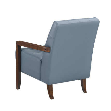 Crafton Blue Leather Accent Chair by Homelegance at Eve Furniture