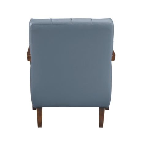 Crafton Blue Leather Accent Chair by Homelegance at Eve Furniture