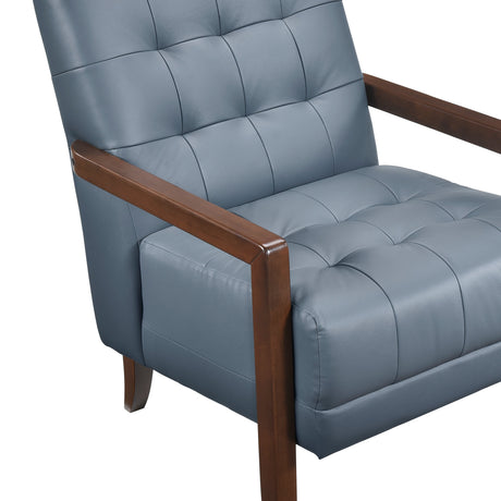 Crafton Blue Leather Accent Chair by Homelegance at Eve Furniture