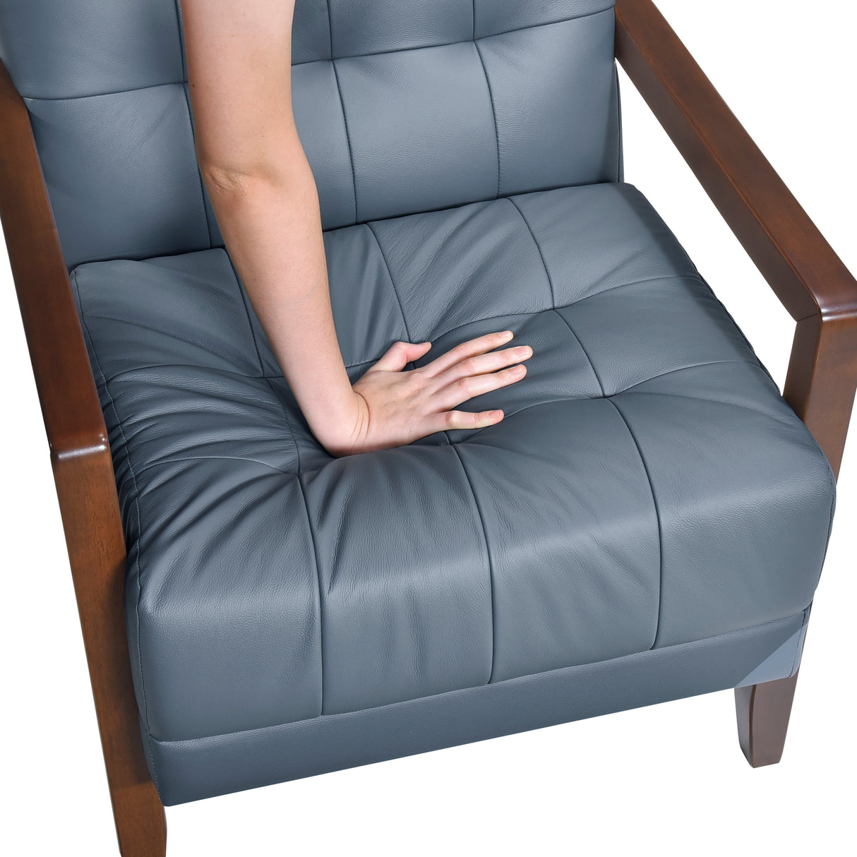 Crafton Blue Leather Accent Chair by Homelegance at Eve Furniture
