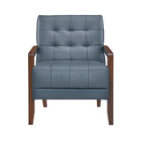 Crafton Blue Leather Accent Chair by Homelegance at Eve Furniture