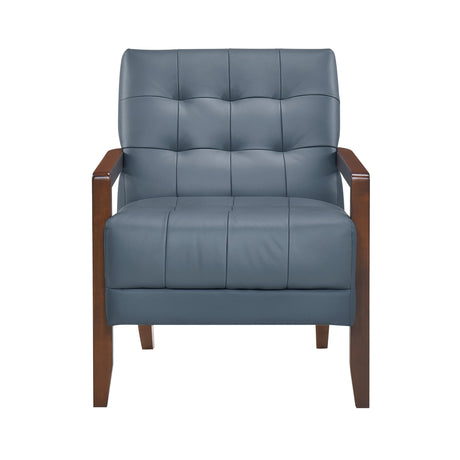 Crafton Blue Leather Accent Chair by Homelegance at Eve Furniture