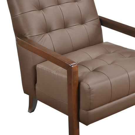 Crafton Brown Leather Accent Chair by Homelegance at Eve Furniture