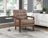 Crafton Brown Leather Accent Chair by Homelegance at Eve Furniture