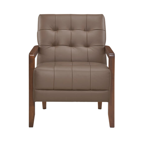 Crafton Brown Leather Accent Chair by Homelegance at Eve Furniture