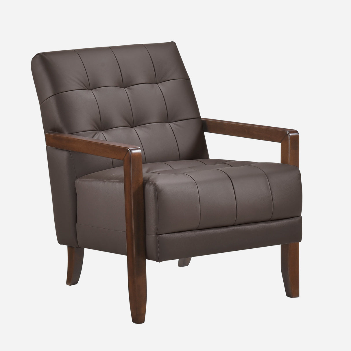 Crafton Dark Brown Leather Accent Chair by Homelegance at Eve Furniture