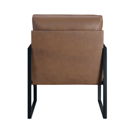 Crafton Dark Brown Leather Accent Chair by Homelegance at Eve Furniture
