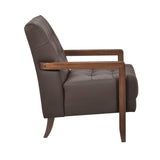 Crafton Dark Brown Leather Accent Chair by Homelegance at Eve Furniture
