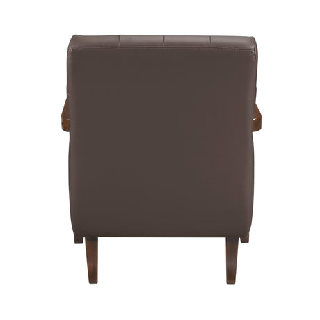 Crafton Dark Brown Leather Accent Chair by Homelegance at Eve Furniture