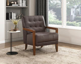 Crafton Dark Brown Leather Accent Chair by Homelegance at Eve Furniture