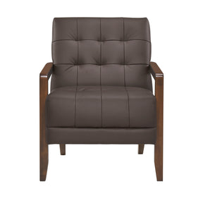 Crafton Dark Brown Leather Accent Chair by Homelegance at Eve Furniture
