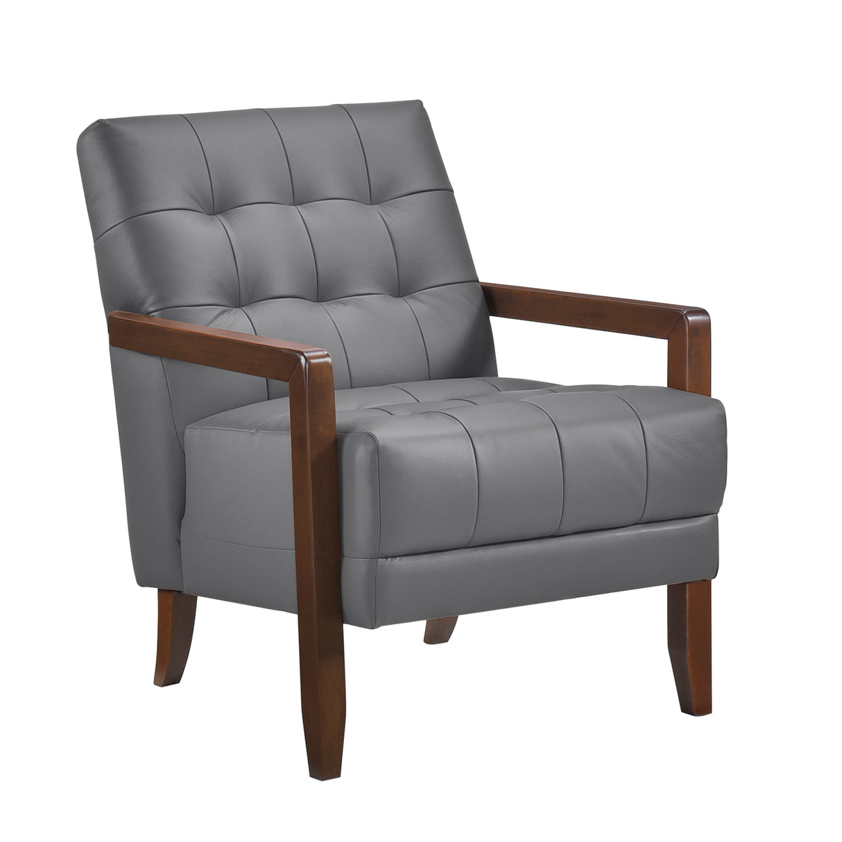Crafton Dark Gray Leather Accent Chair by Homelegance at Eve Furniture