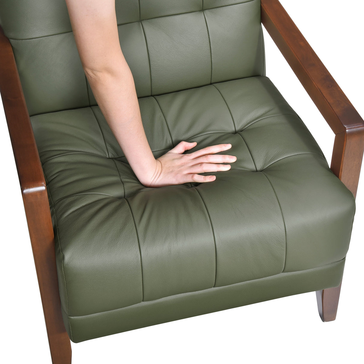 Crafton Green Leather Accent Chair by Homelegance at Eve Furniture