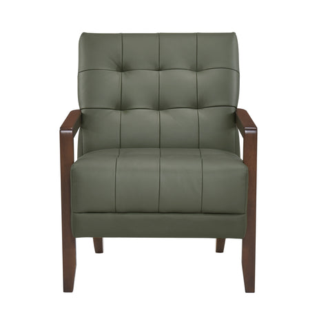 Crafton Green Leather Accent Chair by Homelegance at Eve Furniture