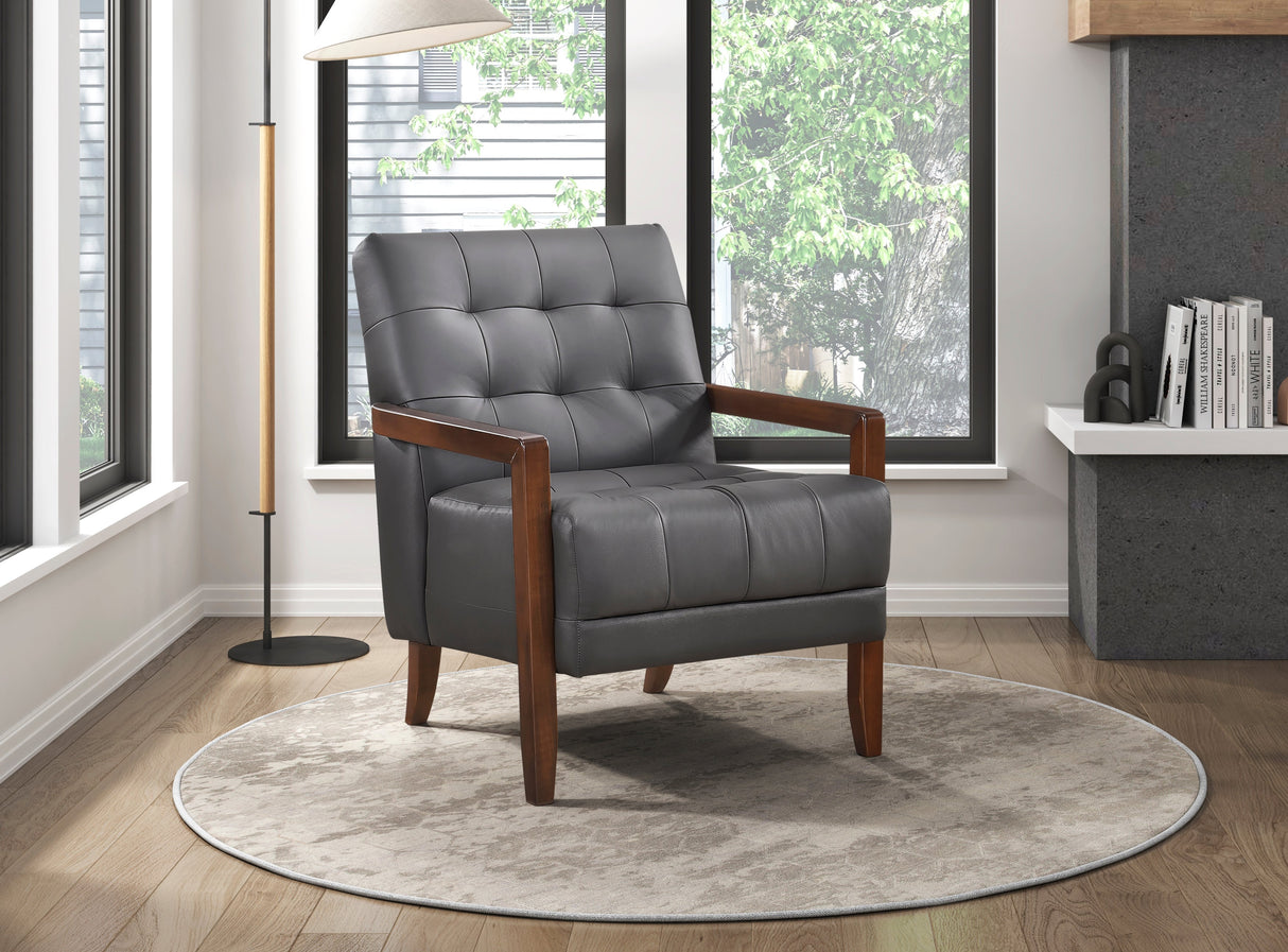Crafton Orange Leather Accent Chair by Homelegance at Eve Furniture