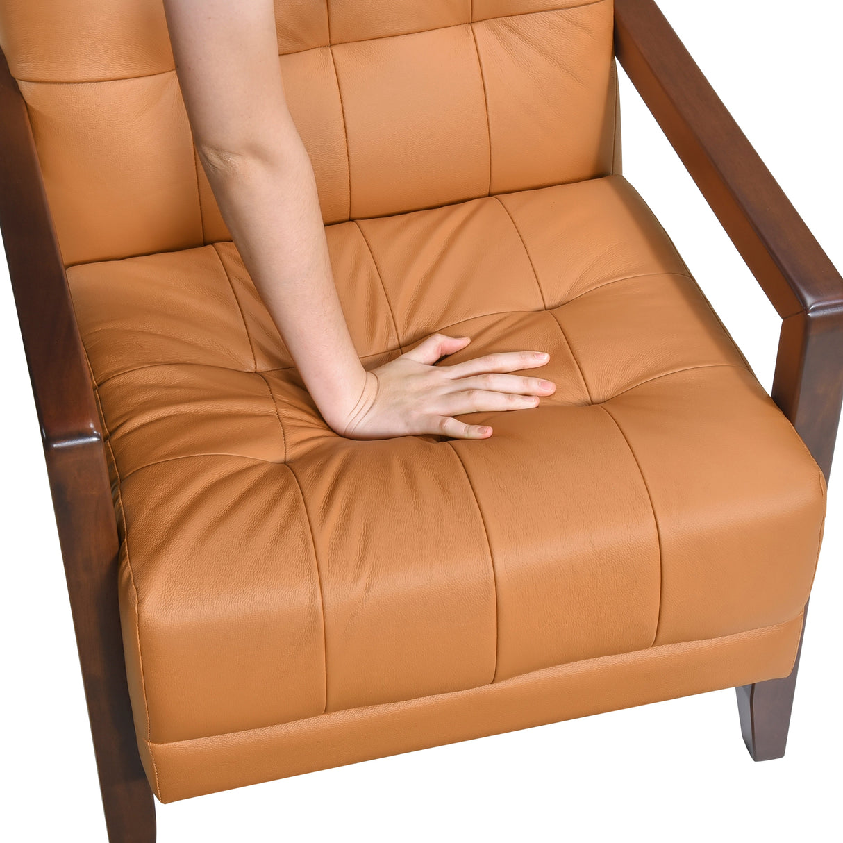 Crafton Orange Leather Accent Chair by Homelegance at Eve Furniture
