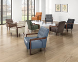 Crafton Orange Leather Accent Chair by Homelegance at Eve Furniture