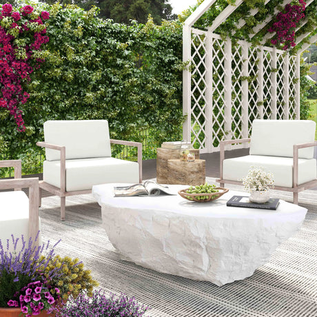 Crag Concrete Indoor / Outdoor Coffee Table by TOV Furniture at Eve Furniture
