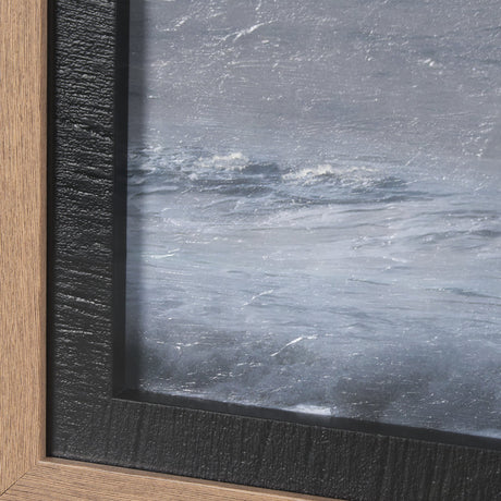 Crashing Wave by Chad Mackay a Hand Embellished Textured Framed Photo Art Print Matted under Glass by Mercana at Eve Furniture